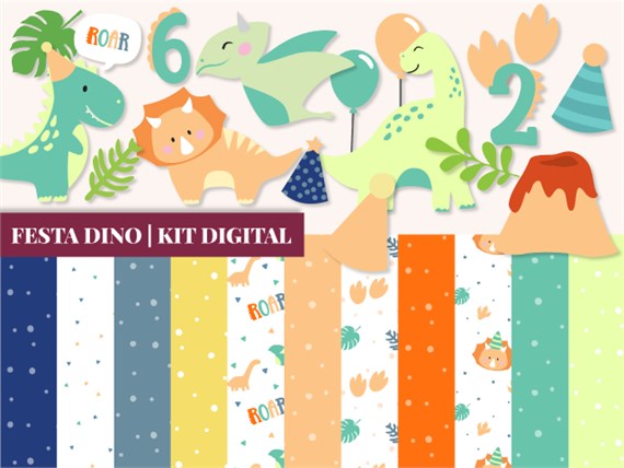 Kit Digital para imprimir dinossauro